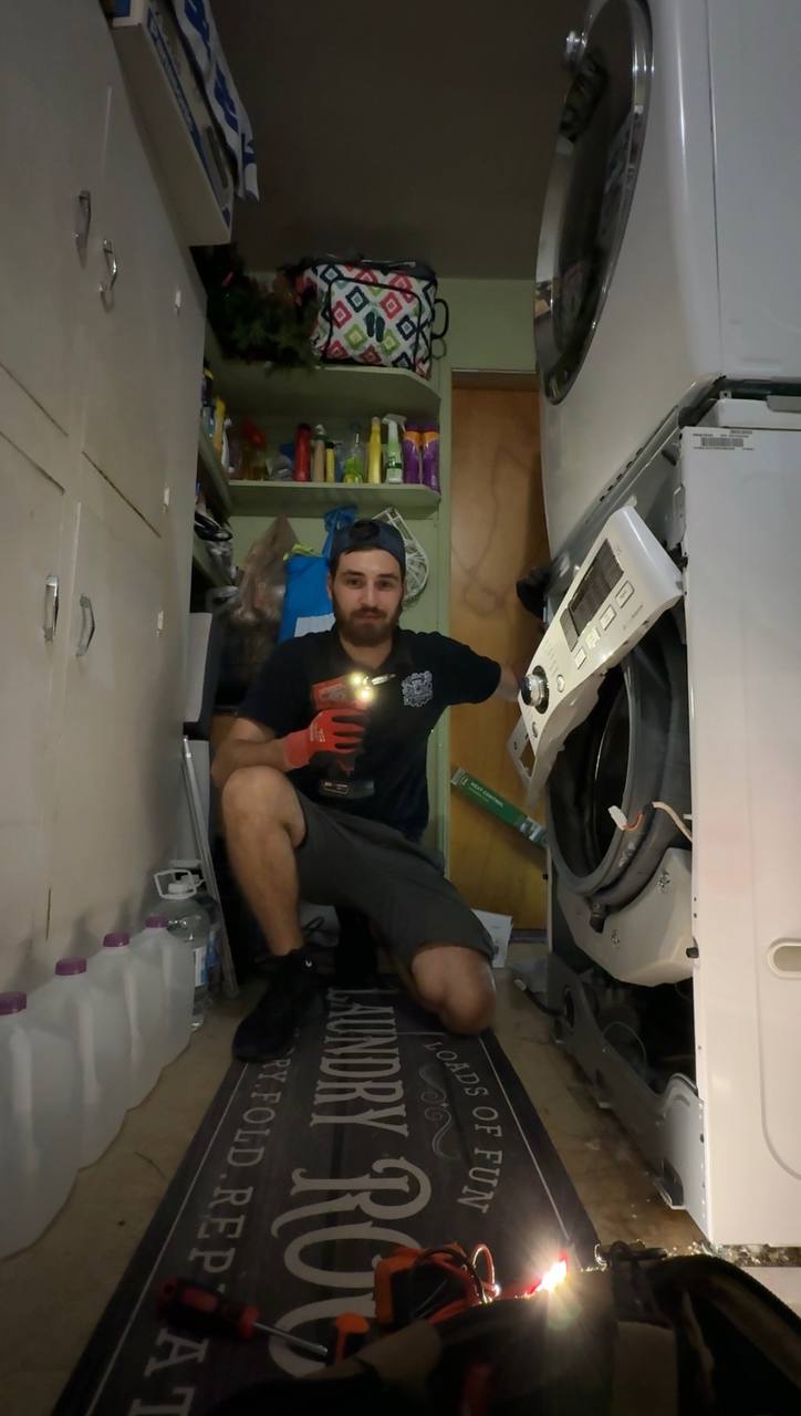 Washing-machine access in a laundry space